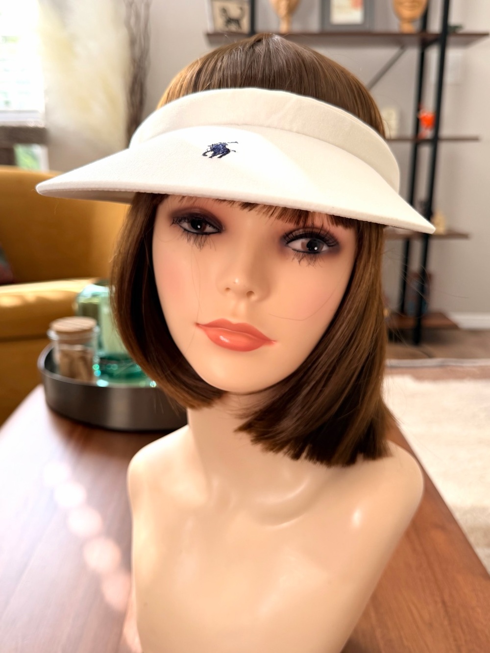 Vintage Polo Ralph Lauren White Oversized Brim Sun Visor Golf Tennis Preppy